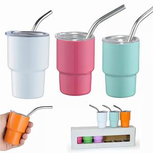 2 oz Mini Wine Tumbler - Stainless Steel Insulated Wine Cup with Straw