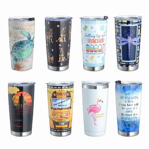 304 Stainless Steel Graffiti Iced Coffee Tumbler Car Portable 20oz 5D Printing