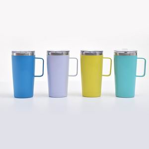 Double-walled Vacuum Insulated 20oz Stainless Steel Mug with Handle - Car Portable Travel Insulated Mug