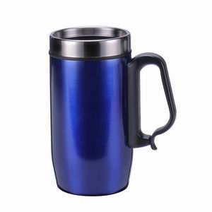 Insulated Stainless Steel Coffee Mug with Handle – Double Wall Travel Cup with PP Liner